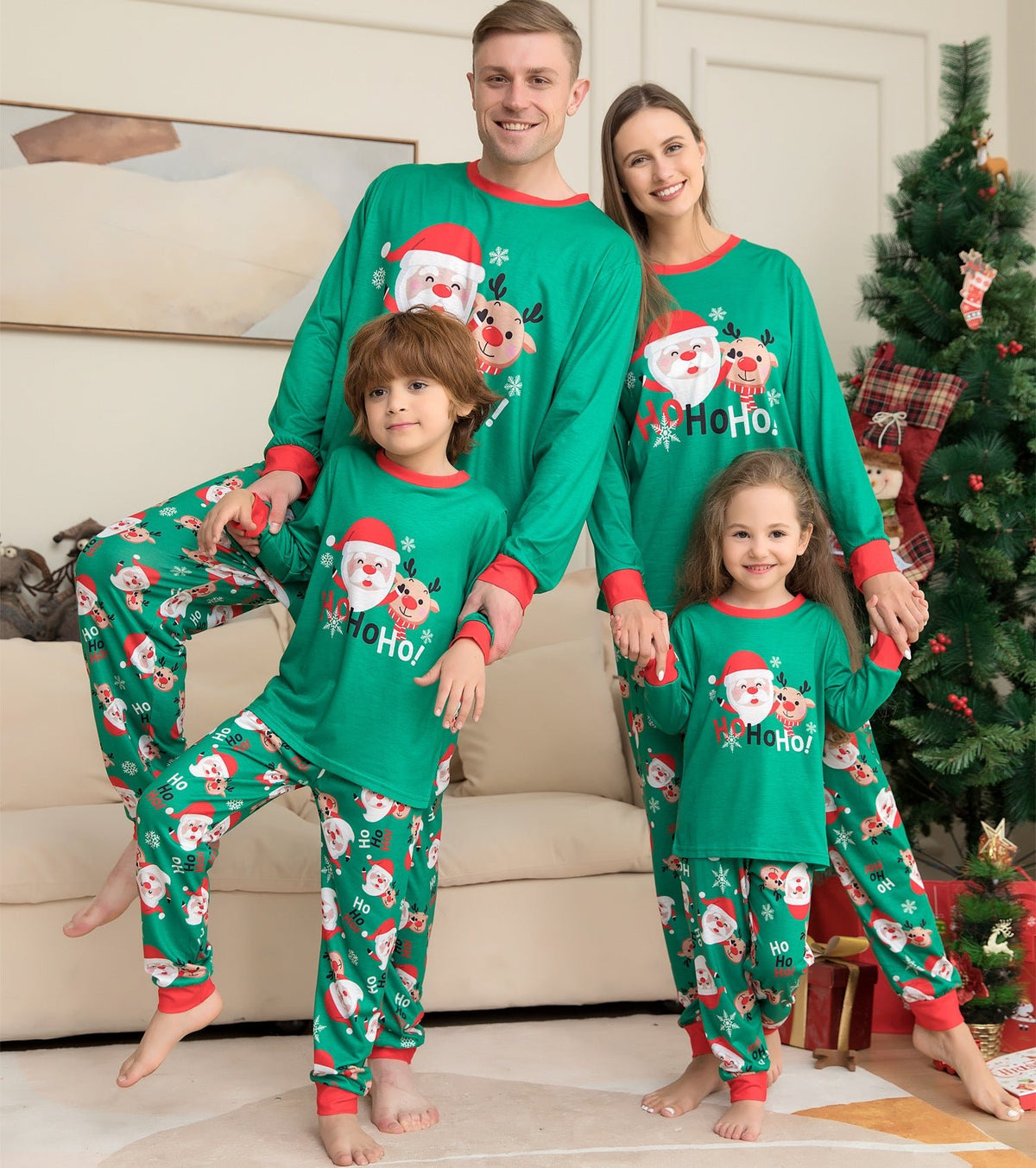 Christmas Pajamas For Family Matching Family Christmas PJs Sets Santa Claus Printed Top Sleepwear - MISSCLAUS