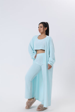 Cozy Pajama Set, 3 Piece Lounge Set, Cute Loungewear, Warm Suit Sets, Matching Set, Lounge Set, 3 Piece Pant Sets, Women Winter Dress - MISSCLAUS