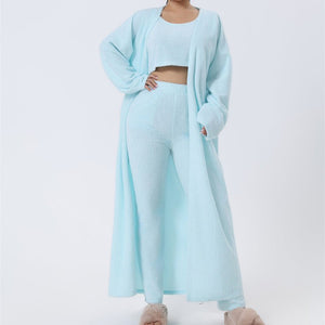 Cozy Pajama Set, 3 Piece Lounge Set, Cute Loungewear, Warm Suit Sets, Matching Set, Lounge Set, 3 Piece Pant Sets, Women Winter Dress - MISSCLAUS