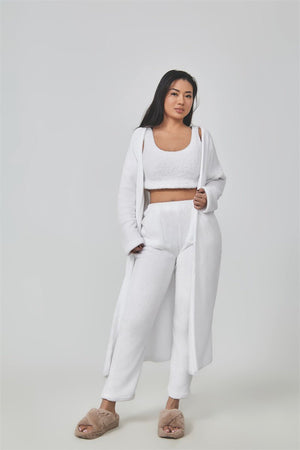 Cozy Pajama Set, 3 Piece Lounge Set, Cute Loungewear, Warm Suit Sets, Matching Set, Lounge Set, 3 Piece Pant Sets, Women Winter Dress - MISSCLAUS