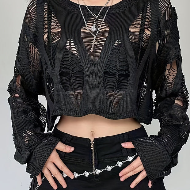 cropped cardigan sweater black