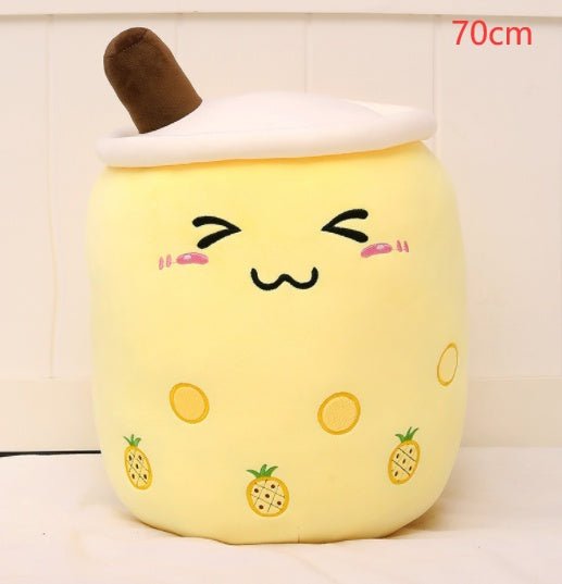 Cute Fruit Drink Plush Stuffed Soft Strawberry Milk Tea Plush Boba Tea Cup Toy Bubble Tea Pillow Cushion Kids Gift - MISSCLAUS