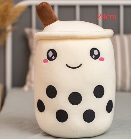 Cute Fruit Drink Plush Stuffed Soft Strawberry Milk Tea Plush Boba Tea Cup Toy Bubble Tea Pillow Cushion Kids Gift - MISSCLAUS