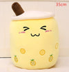 Cute Fruit Drink Plush Stuffed Soft Strawberry Milk Tea Plush Boba Tea Cup Toy Bubble Tea Pillow Cushion Kids Gift - MISSCLAUS