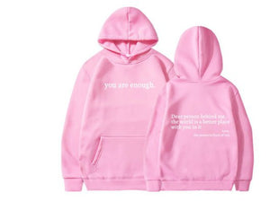 Dear Person Behind Me,the World Is A Better Place,with You In It,love,the Person In Front Of You,Women's Plush Letter Printed Kangaroo Pocket Drawstring Printed Hoodie Unisex Trendy Hoodies - MISSCLAUS