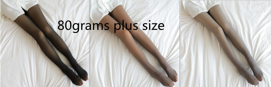 Fake Translucent Plus Size Leggings Fleece Lined Tights Fall And Winter Warm Fleece Pantyhose Women Fleece Lined Pantyhose Thermal Winter Tights - MISSCLAUS