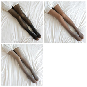Fake Translucent Plus Size Leggings Fleece Lined Tights Fall And Winter Warm Fleece Pantyhose Women Fleece Lined Pantyhose Thermal Winter Tights - MISSCLAUS