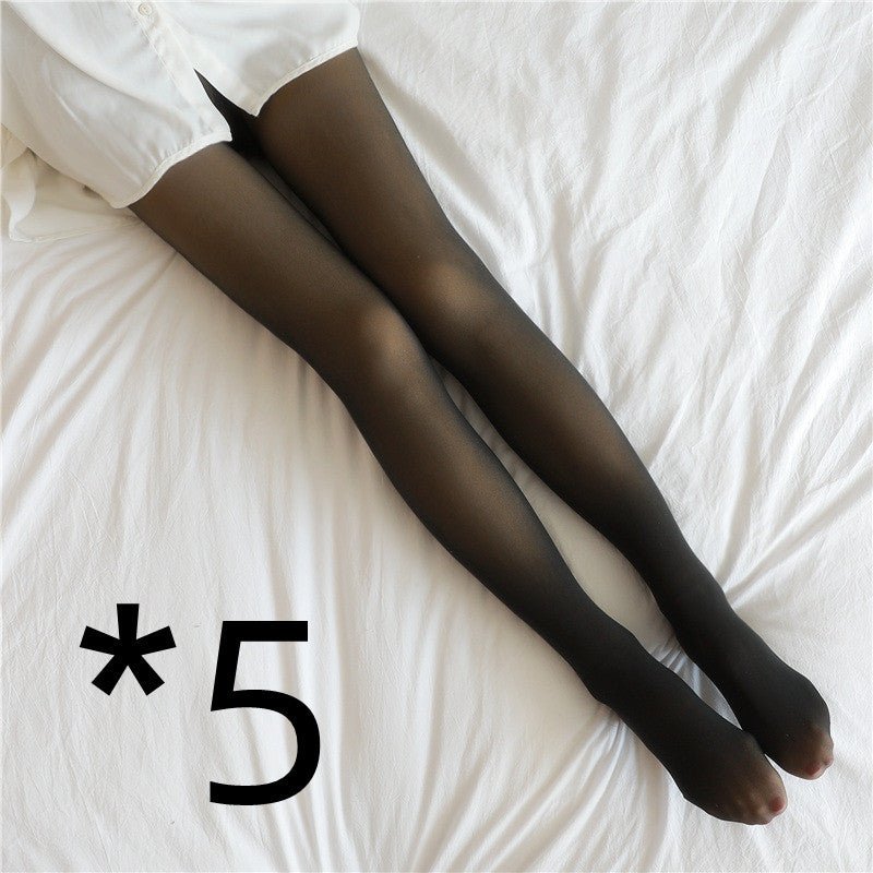 Fake Translucent Plus Size Leggings Fleece Lined Tights Fall And Winter Warm Fleece Pantyhose Women Fleece Lined Pantyhose Thermal Winter Tights - MISSCLAUS