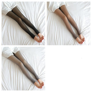 Fake Translucent Plus Size Leggings Fleece Lined Tights Fall And Winter Warm Fleece Pantyhose Women Fleece Lined Pantyhose Thermal Winter Tights - MISSCLAUS