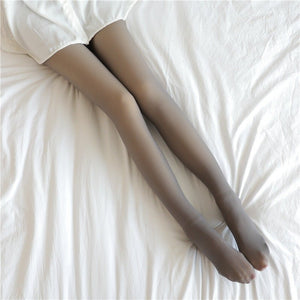 Fake Translucent Plus Size Leggings Fleece Lined Tights Fall And Winter Warm Fleece Pantyhose Women Fleece Lined Pantyhose Thermal Winter Tights - MISSCLAUS