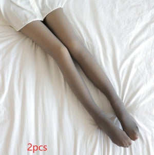 Fake Translucent Plus Size Leggings Fleece Lined Tights Fall And Winter Warm Fleece Pantyhose Women Fleece Lined Pantyhose Thermal Winter Tights - MISSCLAUS