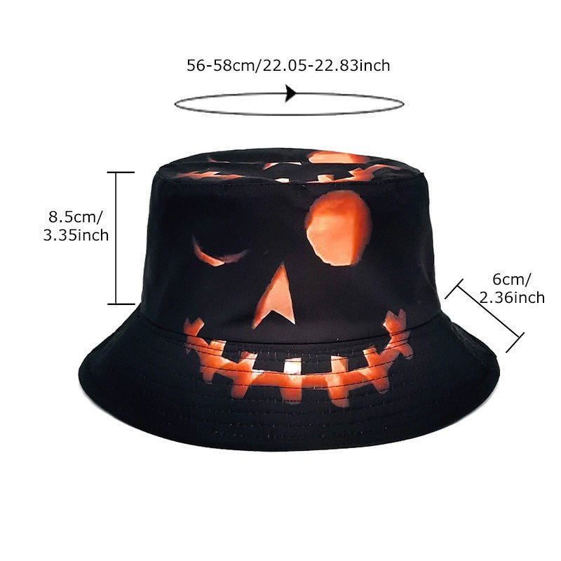 Halloween Hats Creative Cartoon Pumpkin Grimace Printed Sun - shade Fisherman Hat - MISSCLAUS