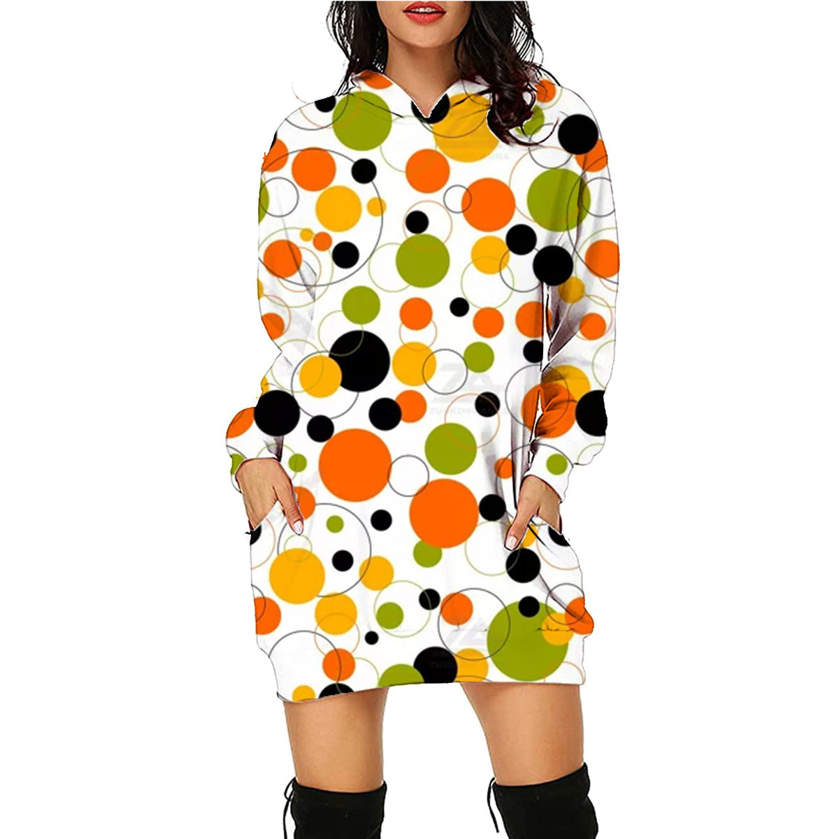 Halloween Print Long Hoodie With Pockets Sweater Long Sleeve Clothes Women - MISSCLAUS