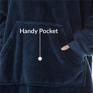 Hoodie Sweatshirt With Big Pocket Tops Sweater Comfortable Loose Double - Sided Fleece Thicker Wearable Blanket - MISSCLAUS