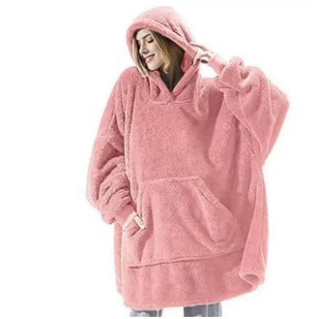 Hoodie Sweatshirt With Big Pocket Tops Sweater Comfortable Loose Double - Sided Fleece Thicker Wearable Blanket - MISSCLAUS
