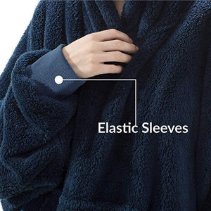 Hoodie Sweatshirt With Big Pocket Tops Sweater Comfortable Loose Double - Sided Fleece Thicker Wearable Blanket - MISSCLAUS