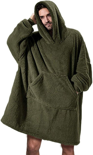 Hoodie Sweatshirt With Big Pocket Tops Sweater Comfortable Loose Double - Sided Fleece Thicker Wearable Blanket - MISSCLAUS