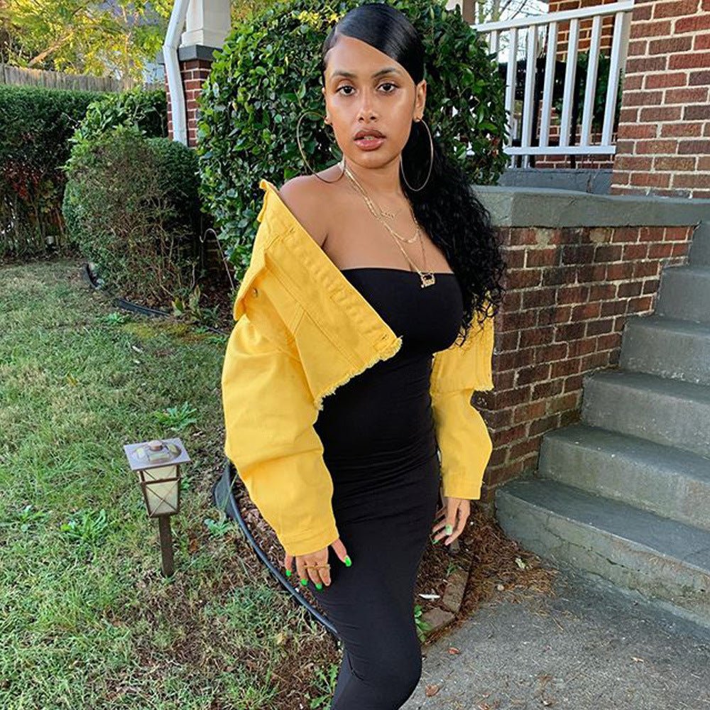 Jacket Women Streetwear Denim Jacket Women Outwear Bodycon Jeans Jackets Women Coat Casual Ladies Cropped Jackets - MISSCLAUS