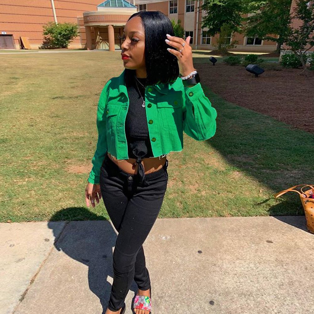 Jacket Women Streetwear Denim Jacket Women Outwear Bodycon Jeans Jackets Women Coat Casual Ladies Cropped Jackets - MISSCLAUS