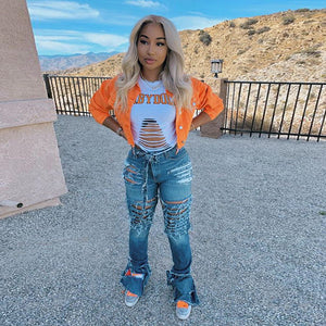 Jacket Women Streetwear Denim Jacket Women Outwear Bodycon Jeans Jackets Women Coat Casual Ladies Cropped Jackets - MISSCLAUS