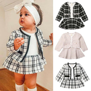 Long - sleeved Dresses Two - piece Children's Baby Small Incense Wind Suit - MISSCLAUS