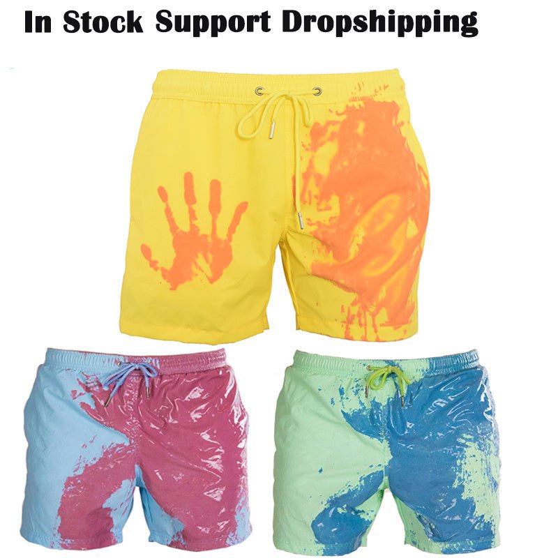 Magical Change Color Beach Shorts Summer Men Swimming Trunks Swimwear Swimsuit Quick Dry bathing shorts Beach Pant - MISSCLAUS
