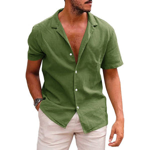 Men's Tops Casual Button Down Shirt Short Sleeve Beach Shirt Summer Mens Clothing - MISSCLAUS