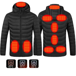 New Heated Jacket Coat USB Electric Jacket Cotton Coat Heater Thermal Clothing Heating Vest Men's Clothes Winter - MISSCLAUS