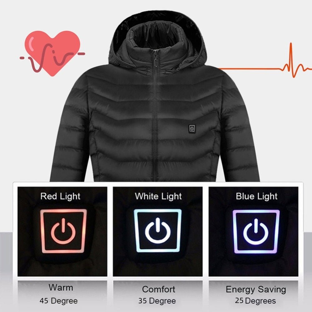New Heated Jacket Coat USB Electric Jacket Cotton Coat Heater Thermal Clothing Heating Vest Men&#39;s Clothes Winter - MISSCLAUS