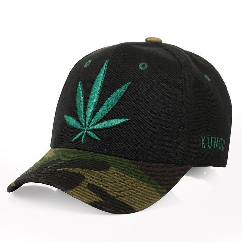 Simple Green Maple Leaf Hemp Leaf Caps Men And Women Baseball Caps Shopping - MISSCLAUS