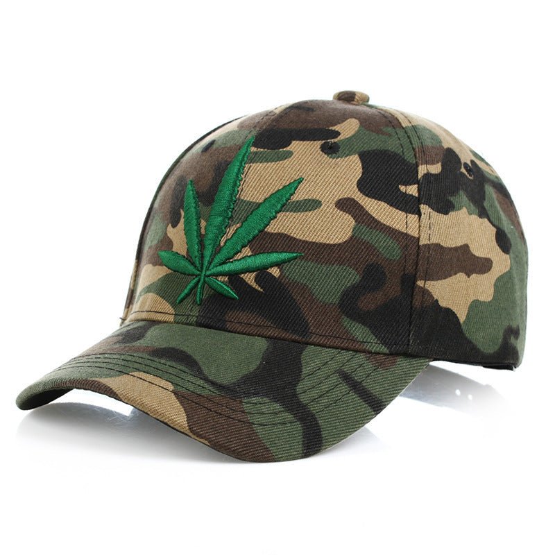 Simple Green Maple Leaf Hemp Leaf Caps Men And Women Baseball Caps Shopping - MISSCLAUS