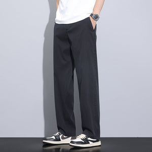 Thin Stretch Business Straight Loose - fitting Wide - leg Trousers - MISSCLAUS