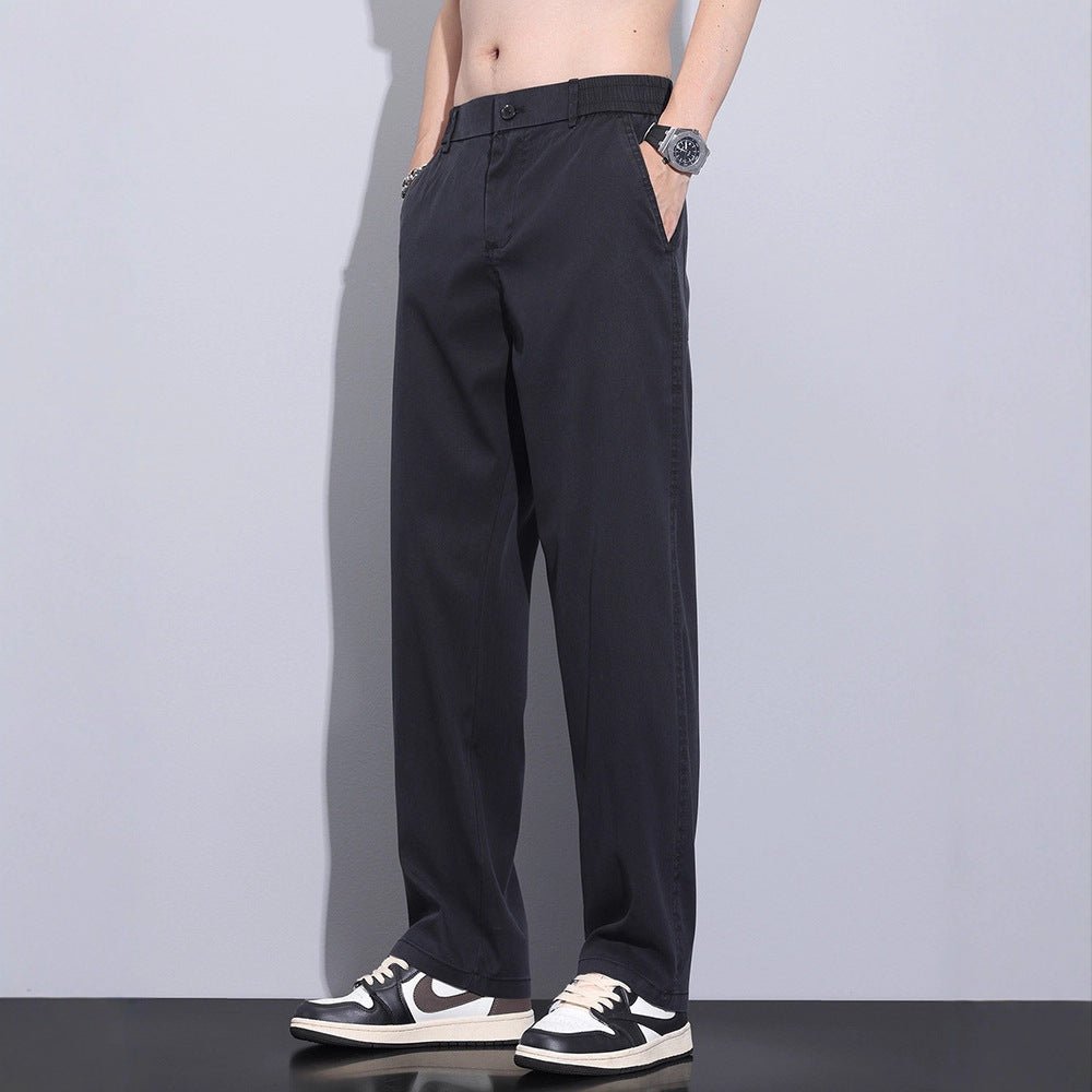 Thin Stretch Business Straight Loose - fitting Wide - leg Trousers - MISSCLAUS