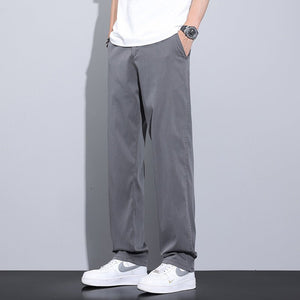 Thin Stretch Business Straight Loose - fitting Wide - leg Trousers - MISSCLAUS