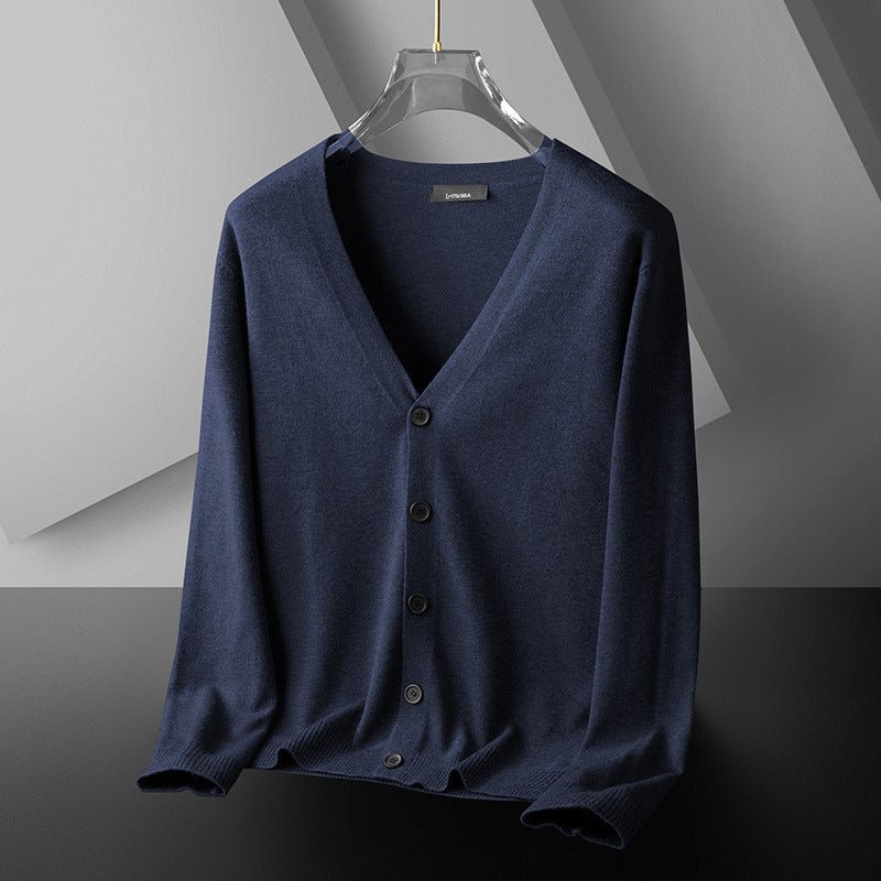 Thin Trendy Casual Outdoor Cotton Knitwear Black Sweater - MISSCLAUS