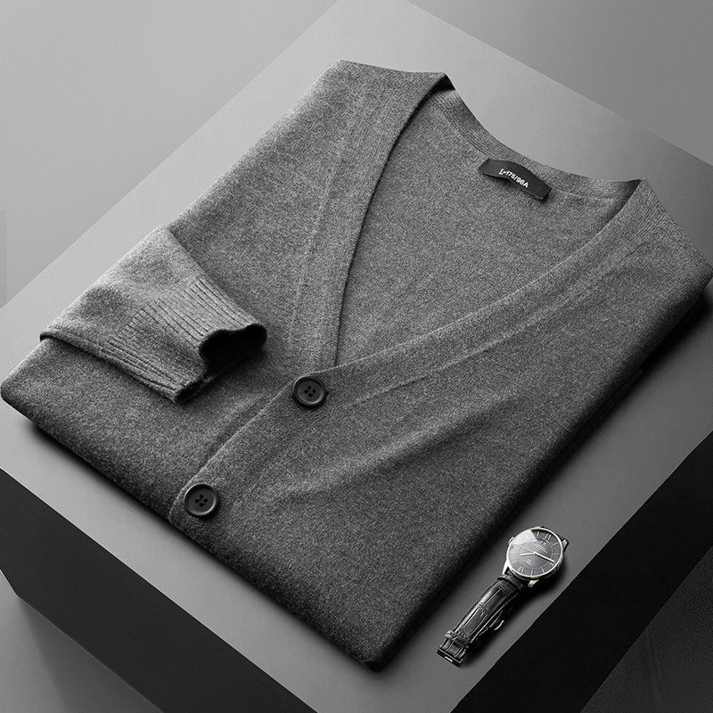 Thin Trendy Casual Outdoor Cotton Knitwear Black Sweater - MISSCLAUS