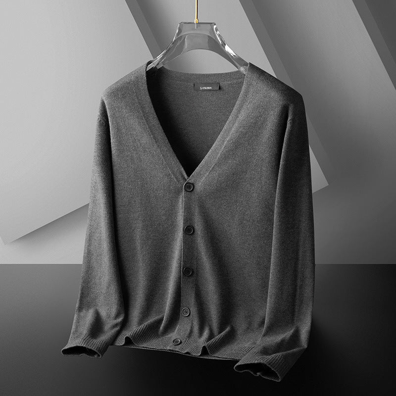 Thin Trendy Casual Outdoor Cotton Knitwear Black Sweater - MISSCLAUS