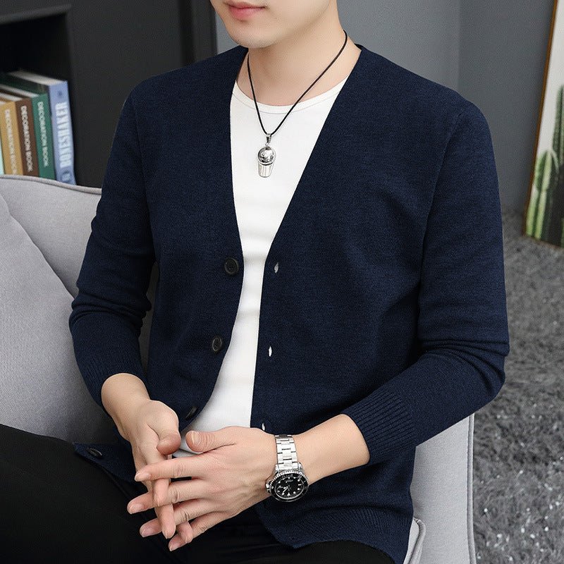 Thin Trendy Casual Outdoor Cotton Knitwear Black Sweater - MISSCLAUS