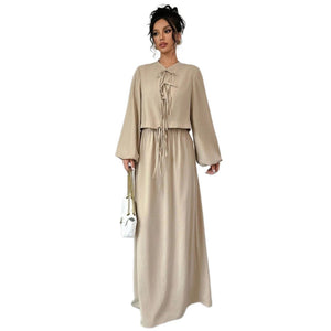 Vintage Artistic Long Sleeve Suspender Dress Suit Female Spring - MISSCLAUS