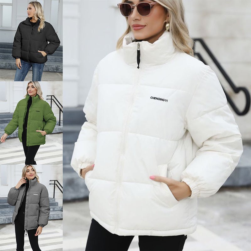 Winter Coat Women Casual Windproof Down Cotton Coat Warm Thickened Jacket Solid Outwear All - match Loose Tops Clothing - MISSCLAUS