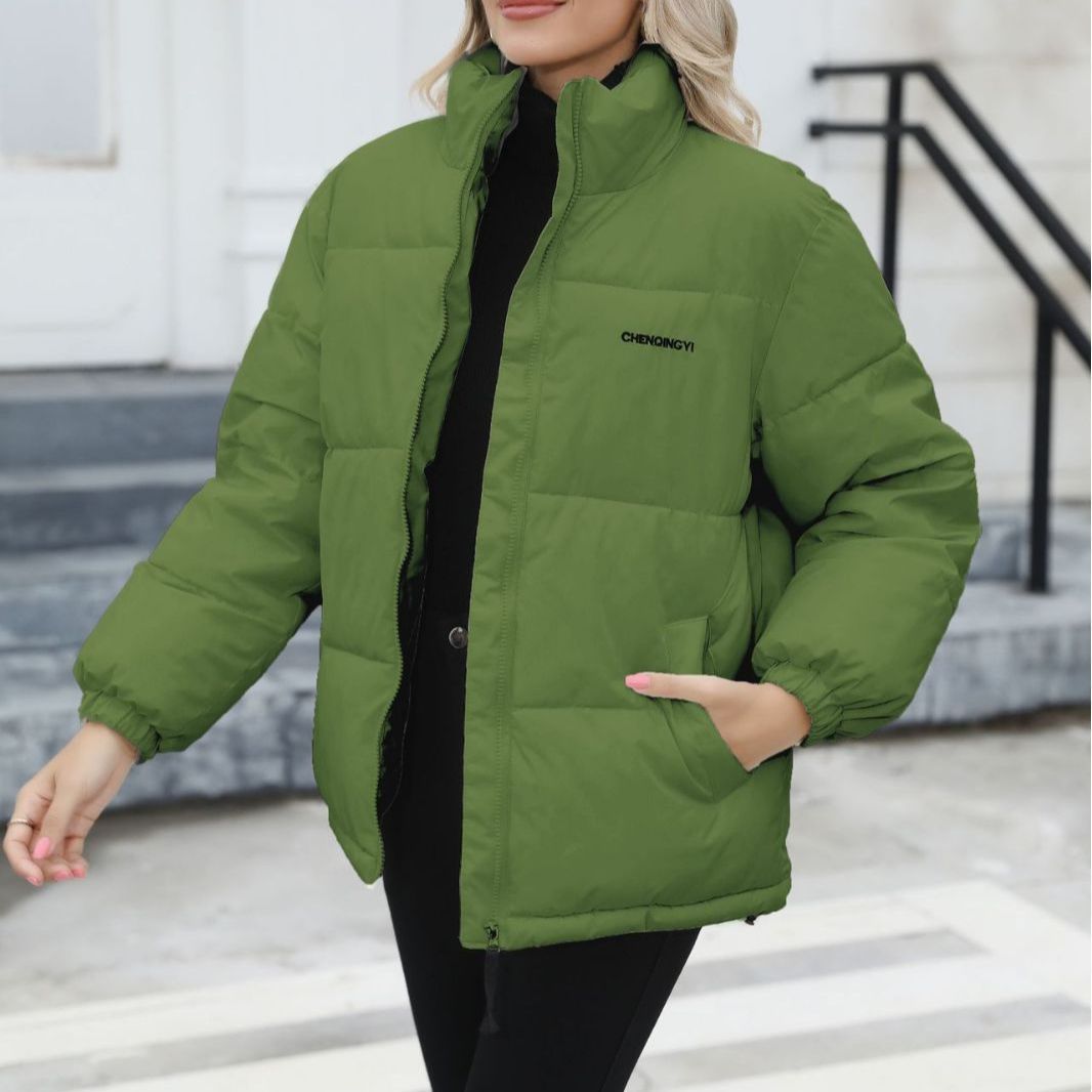 Winter Coat Women Casual Windproof Down Cotton Coat Warm Thickened Jacket Solid Outwear All - match Loose Tops Clothing - MISSCLAUS