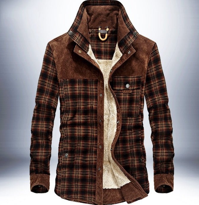 Winter Jacket Men Thicken Warm Fleece Jackets Coats Pure Cotton Plaid Jacket Military Clothes - MISSCLAUS