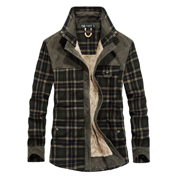 Winter Jacket Men Thicken Warm Fleece Jackets Coats Pure Cotton Plaid Jacket Military Clothes - MISSCLAUS