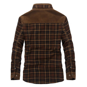 Winter Jacket Men Thicken Warm Fleece Jackets Coats Pure Cotton Plaid Jacket Military Clothes - MISSCLAUS