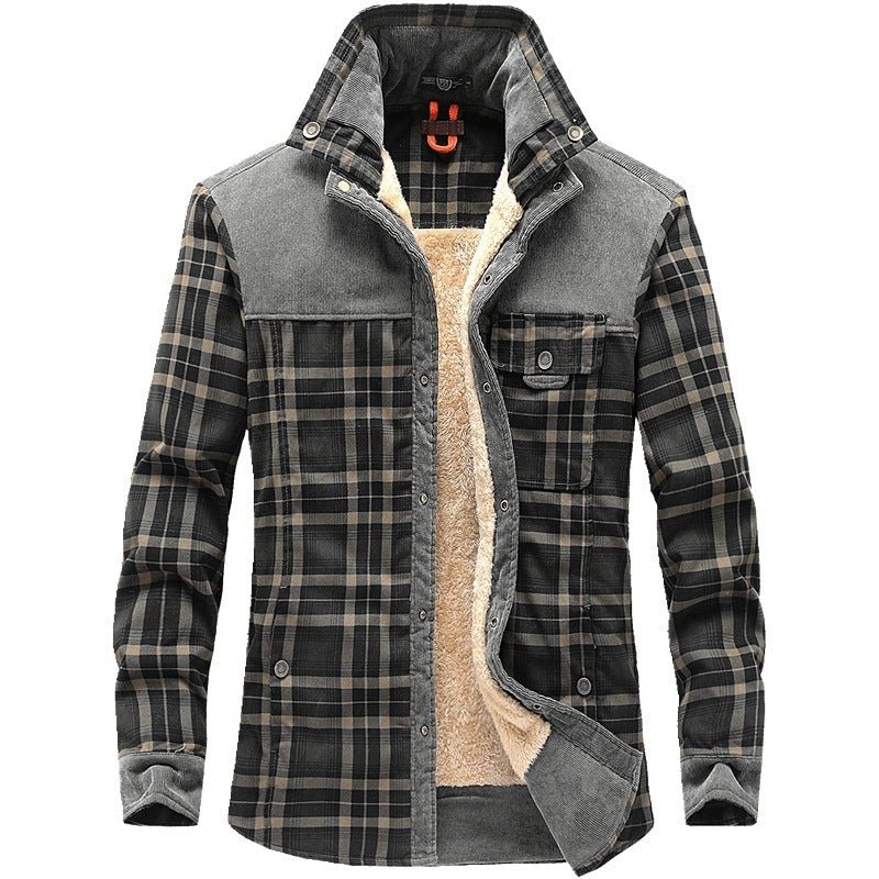 Winter Jacket Men Thicken Warm Fleece Jackets Coats Pure Cotton Plaid Jacket Military Clothes - MISSCLAUS