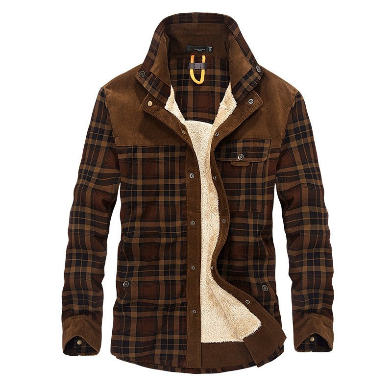 Winter Jacket Men Thicken Warm Fleece Jackets Coats Pure Cotton Plaid Jacket Military Clothes - MISSCLAUS