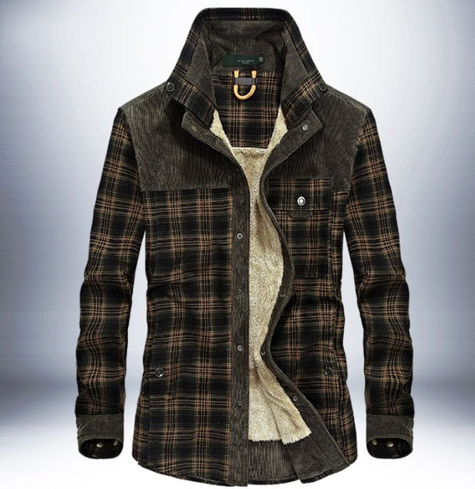 Winter Jacket Men Thicken Warm Fleece Jackets Coats Pure Cotton Plaid Jacket Military Clothes - MISSCLAUS