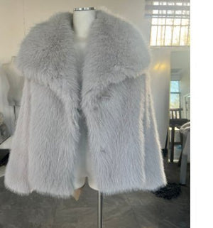 Winter Plush Coat Fashion Thicken Lapel Outwear Casual Long Sleeve Tops Womens Clothing - MISSCLAUS