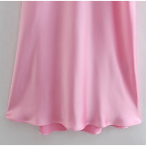 Women Camis Satin Long Dresses Elegant Sleeveless Slip Holiday Party Dresses Sexy Casual Backless Summer Dresses - MISSCLAUS
