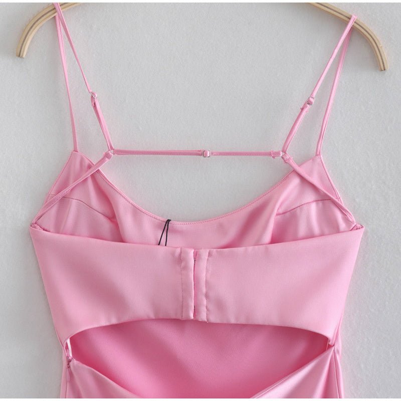 Women Camis Satin Long Dresses Elegant Sleeveless Slip Holiday Party Dresses Sexy Casual Backless Summer Dresses - MISSCLAUS